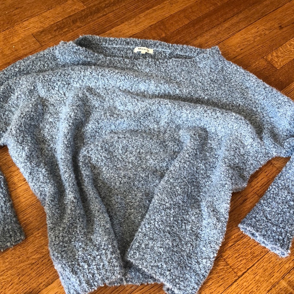 Off the shoulder blue comfy sweater